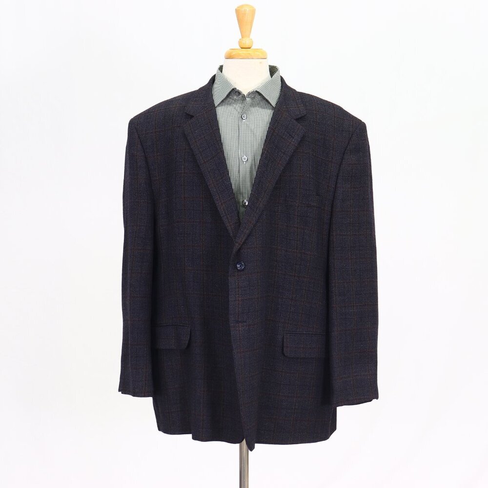Pronto Uomo 54R Navy Check 2-Button Sport Coat Blazer Jacket T294